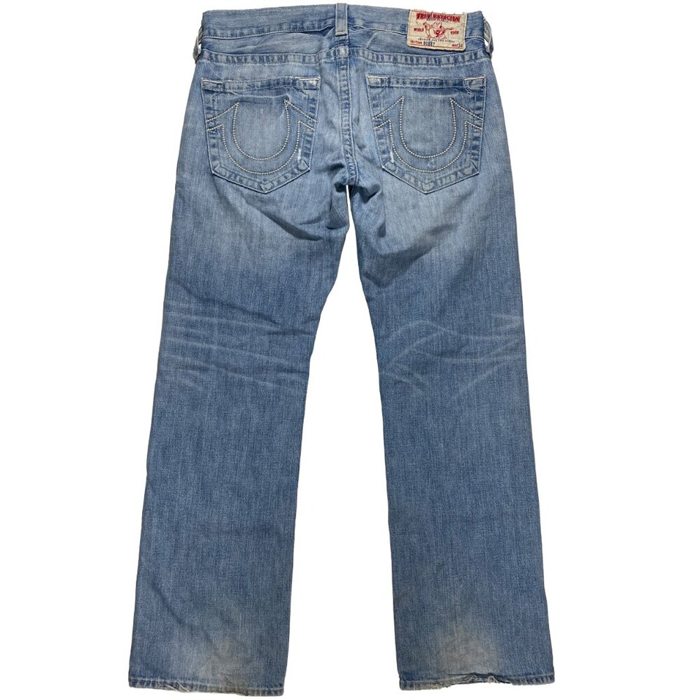 True Religion World Tour Section Bobby Baggy Fit Distressed Men's Jeans 36x32.5